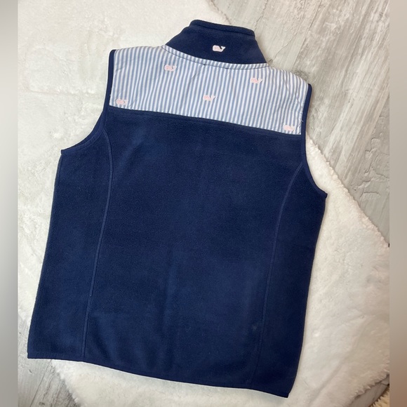 Vineyard Vines Girls Fleece Blue Zip Up Front Vest. SZ 14 - Picture 4 of 6